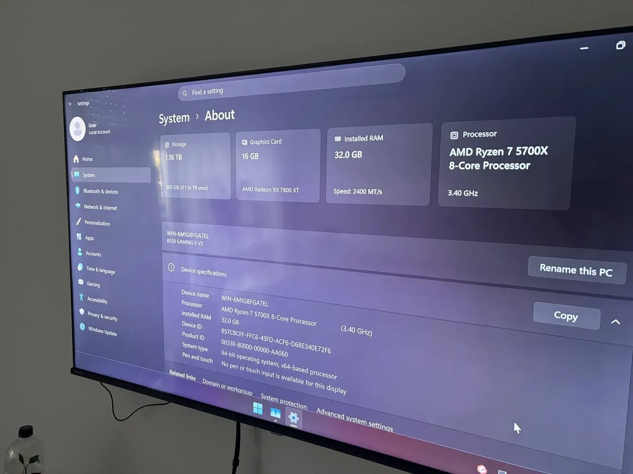 Игровой ПК Ryzen 7 5700X RX 7800 XT 32GB 4