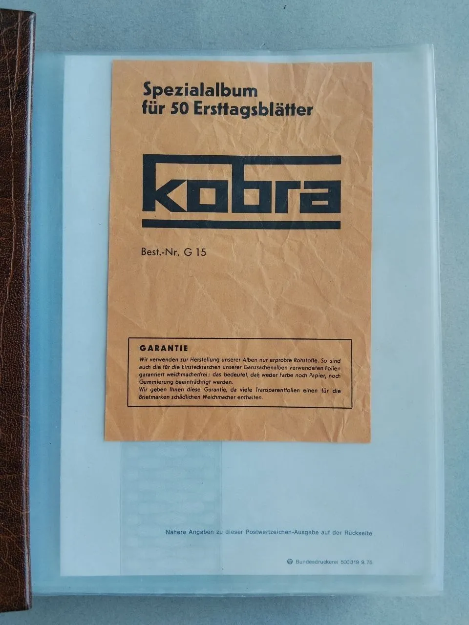 Альбом Kobra с официальными филателистическими листами первого дня выпуска, ФРГ и Западный Берлин... 2