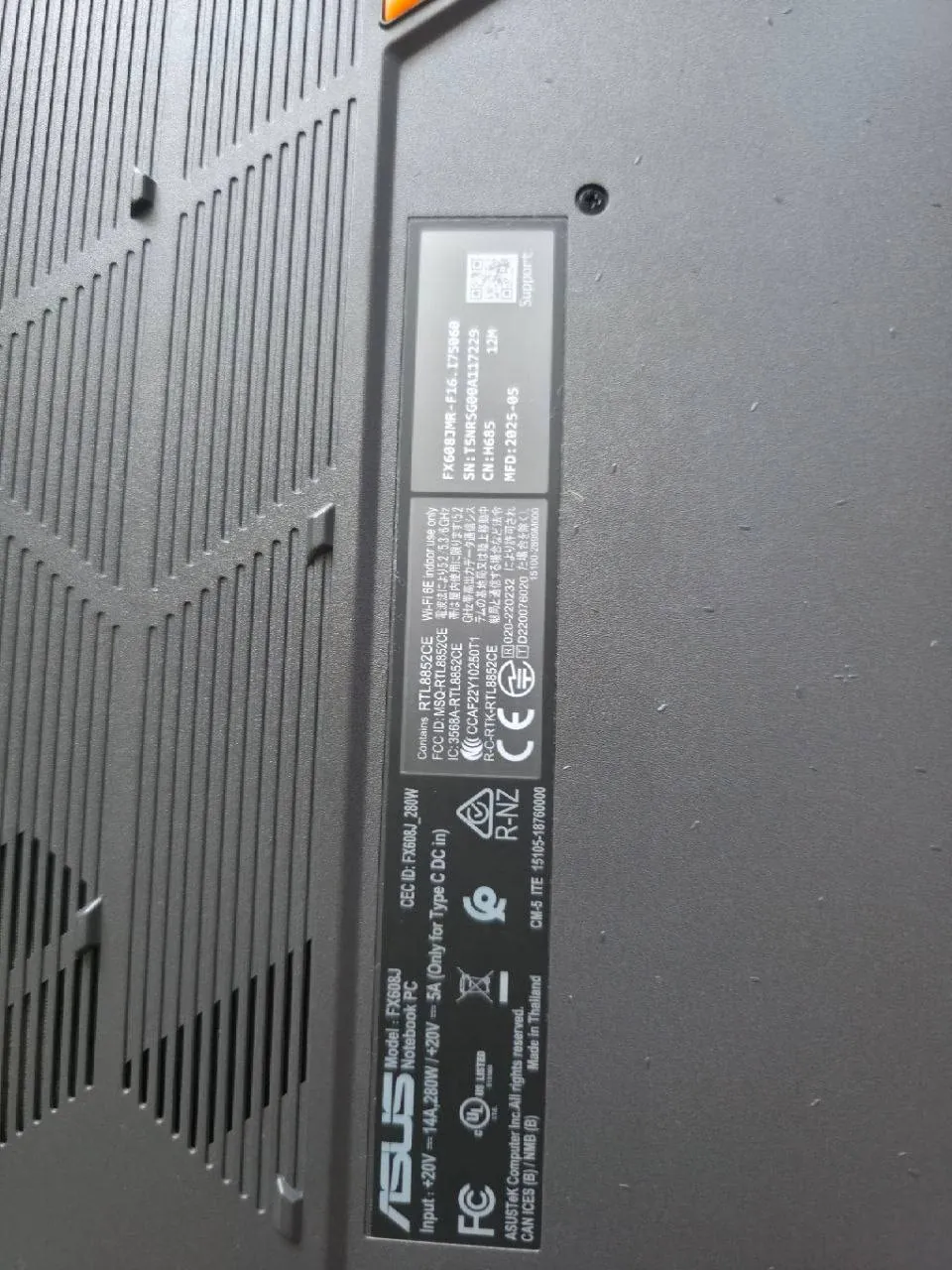 Ноутбук ASUS TUF Gaming F16 / RTX 5060 / i7-14650HX / 32 ГБ / 1 ТБ 3
