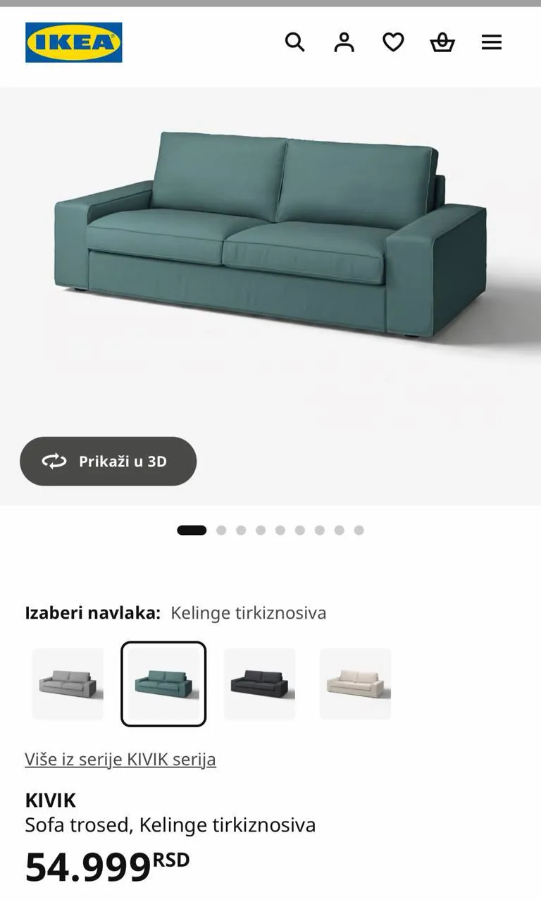 Диван IKEA KIVIK 228×95×83 после химчистки 2