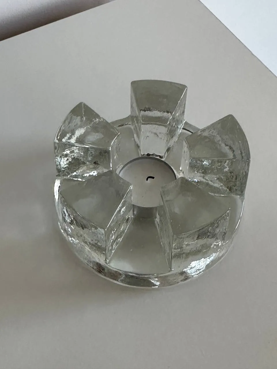 Стеклянная подставка ice glass Западная Германия 1970-е 4