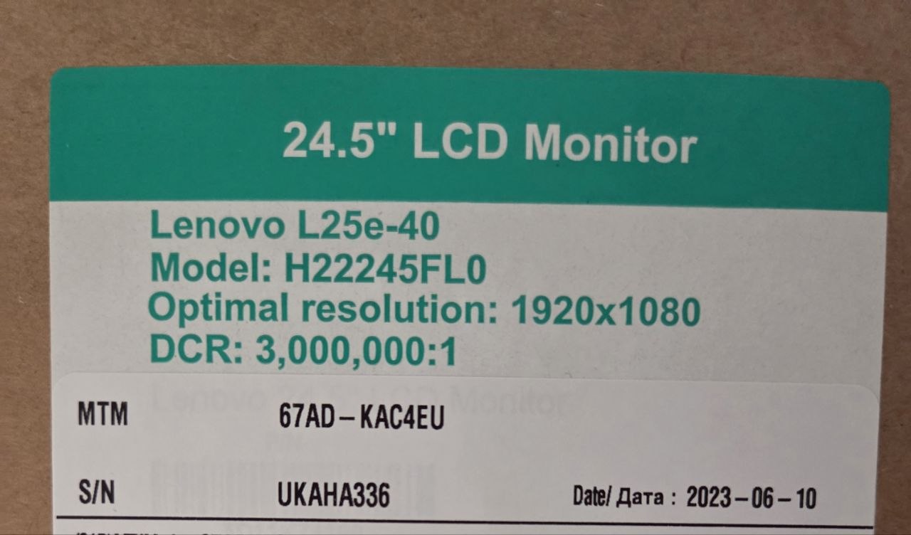 Монитор Lenovo L25e-40 24.5 дюйма 1