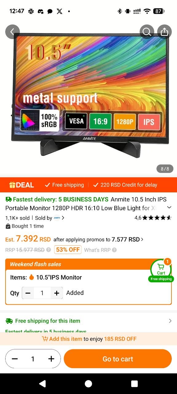 Портативный монитор 10.5 FHD 6