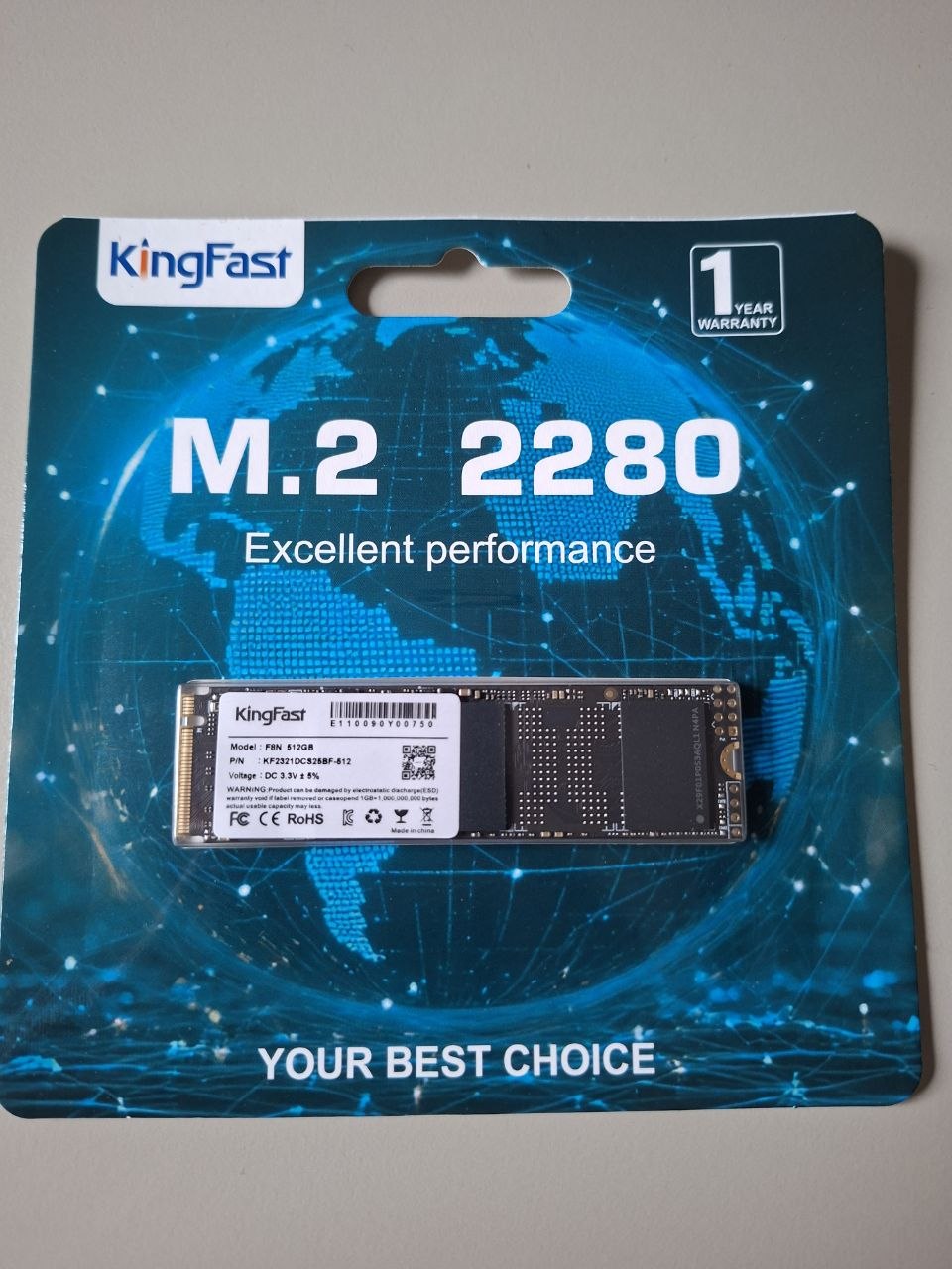 SSD Kingfast F8N M.2 512GB новый 1