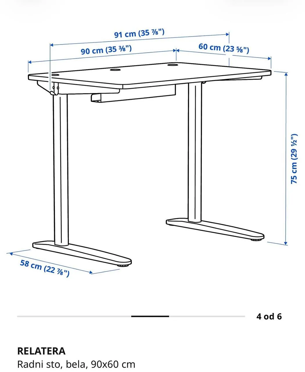 Стол IKEA RELATERA 90x60 Белград 2