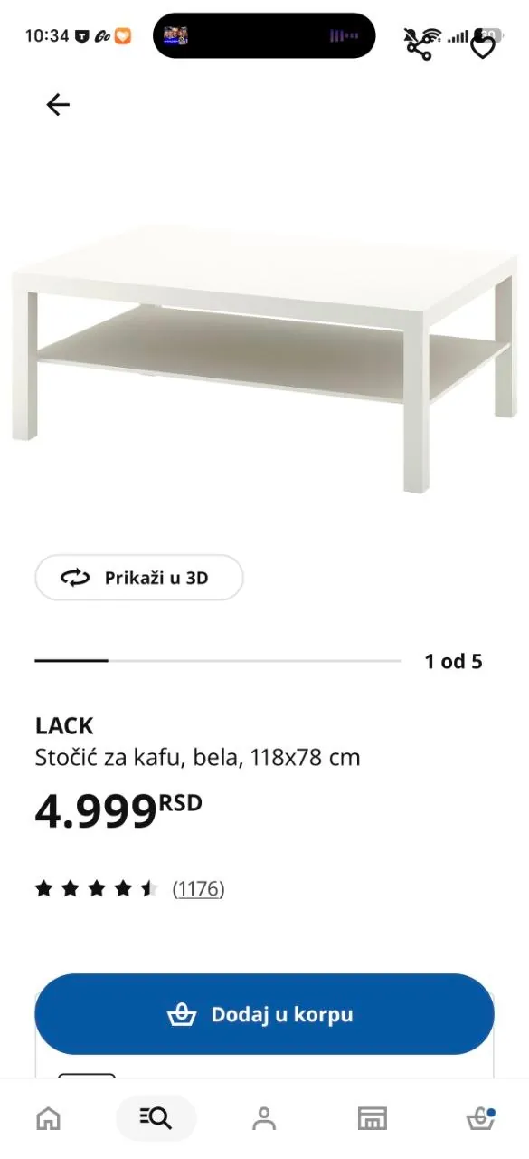 Журнальный столик IKEA 78x118 Белград 5