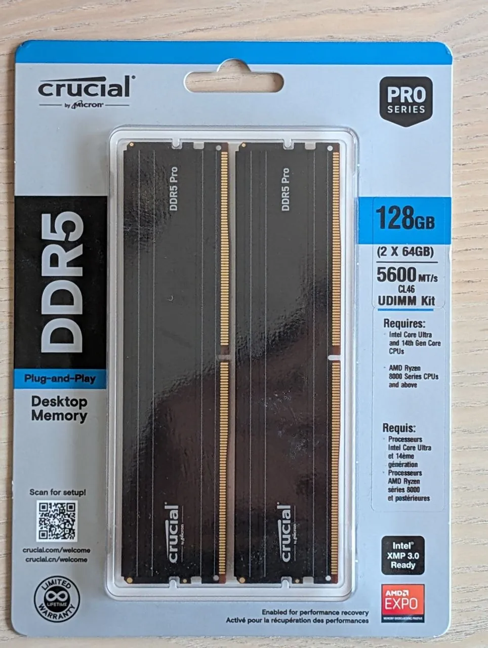 Оперативная память Crucial DDR5 Pro 2×64 ГБ 5600 МГц Белград 1