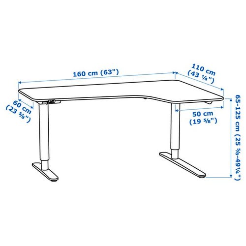 Стол BEKANT IKEA угловой 2