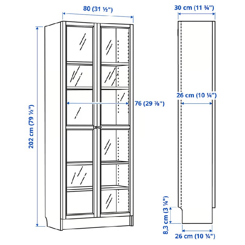 Книжный шкаф BILLY OXBERG IKEA 2
