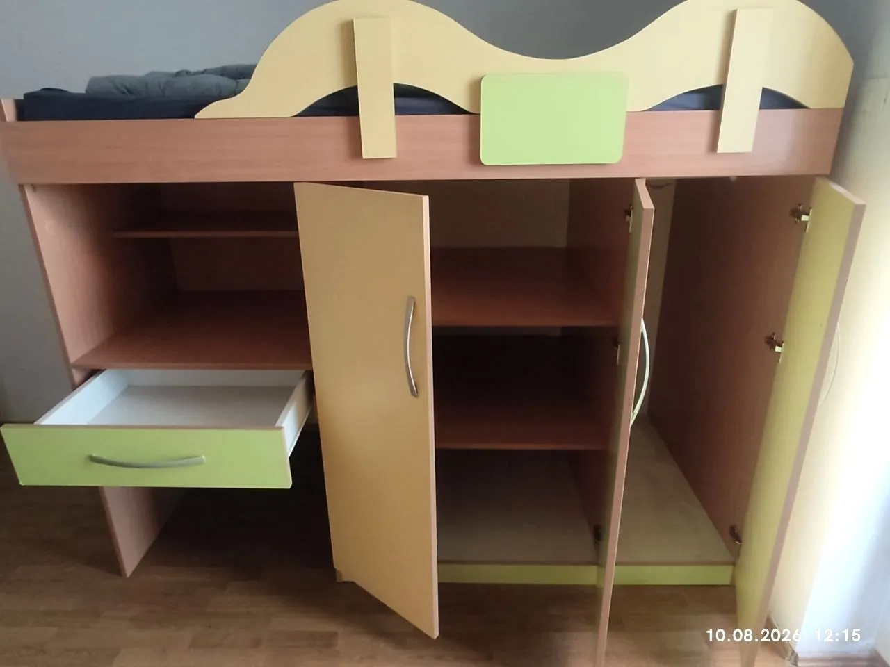 Детская кровать-чердак с рабочей зоной 90×200 Нови-Сад 2