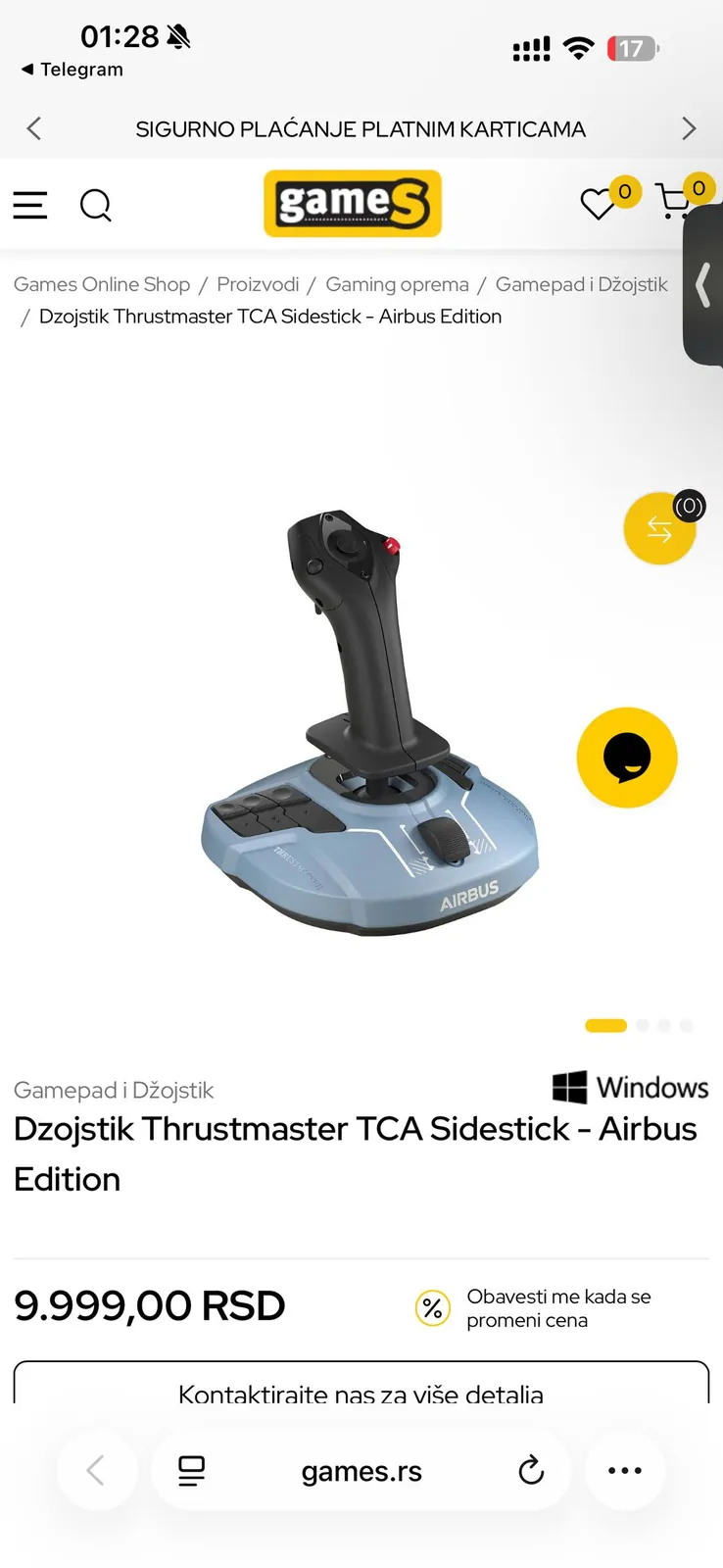 Джойстик Thrustmaster для авиасимулятора Белград 3