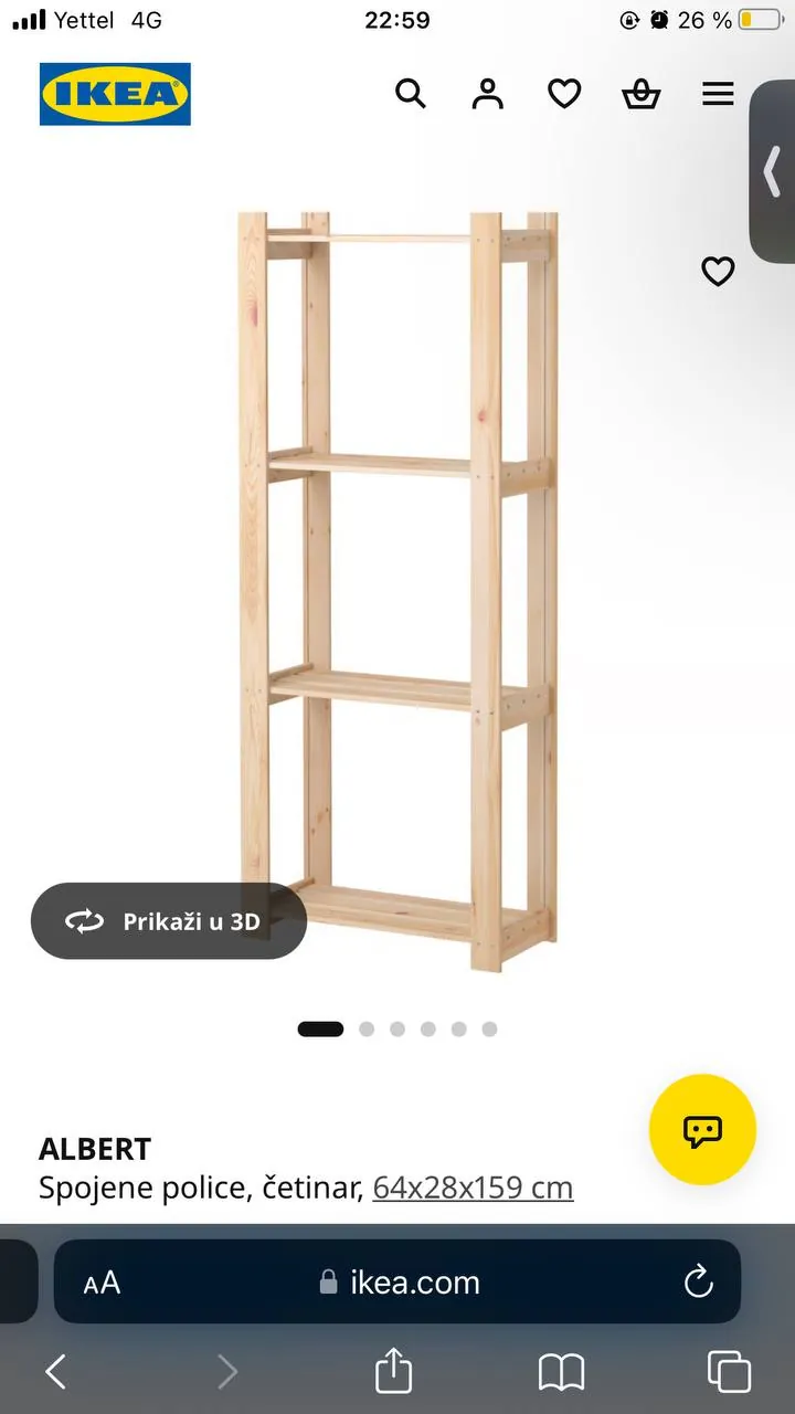 Стеллаж IKEA Albert 64×28×159 см 3