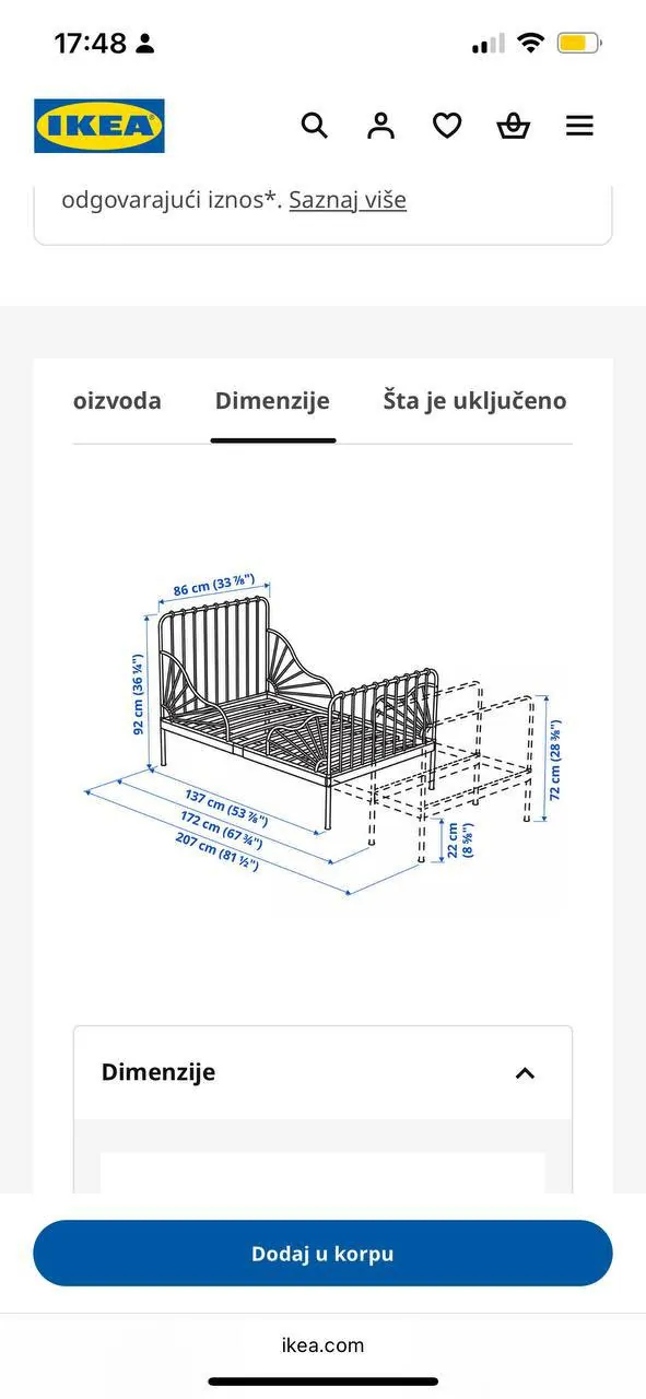 Детская растущая кровать IKEA с матрасом 2