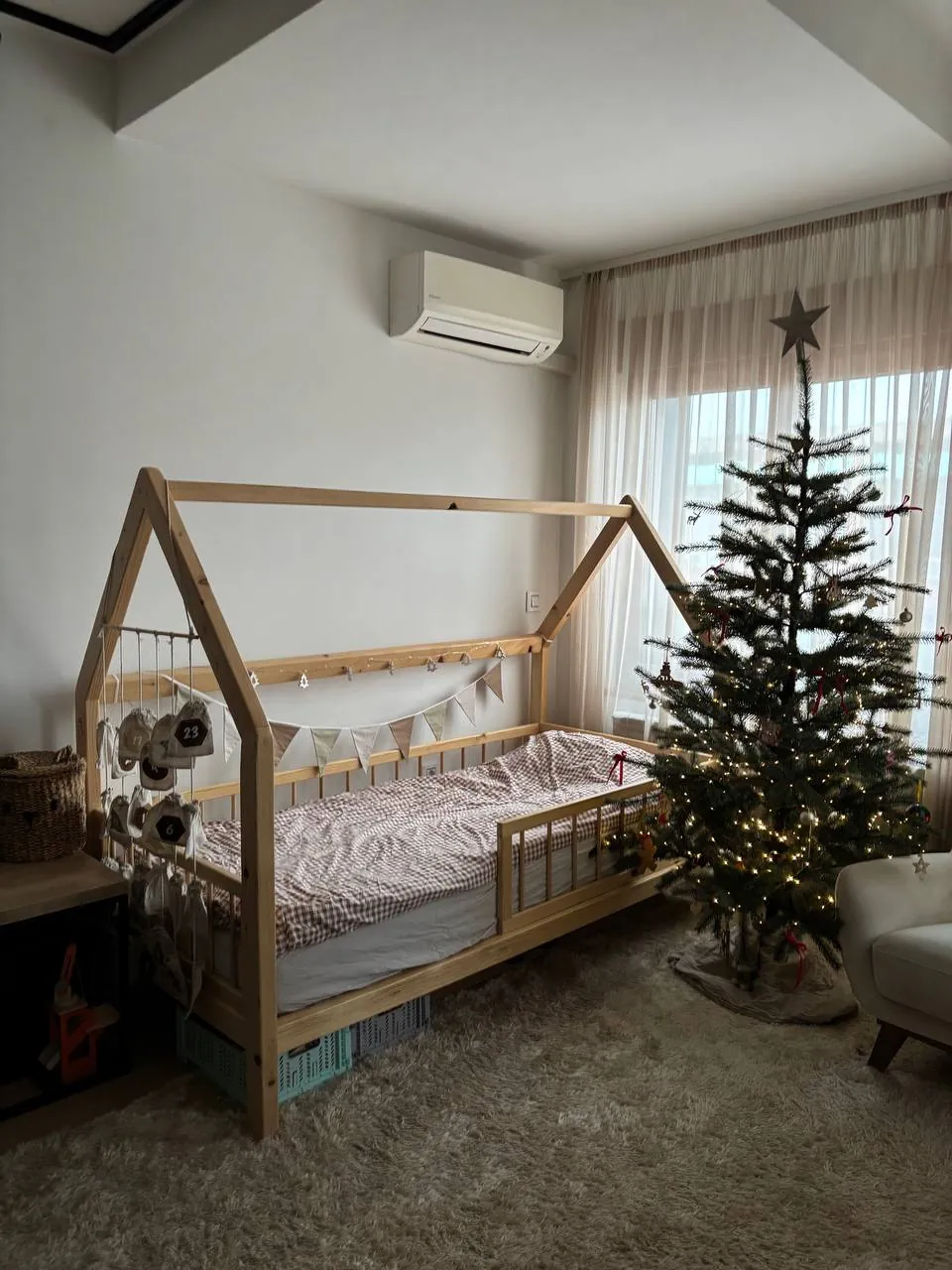Детская кровать домик на заказ с матрасом IKEA 200×90 3
