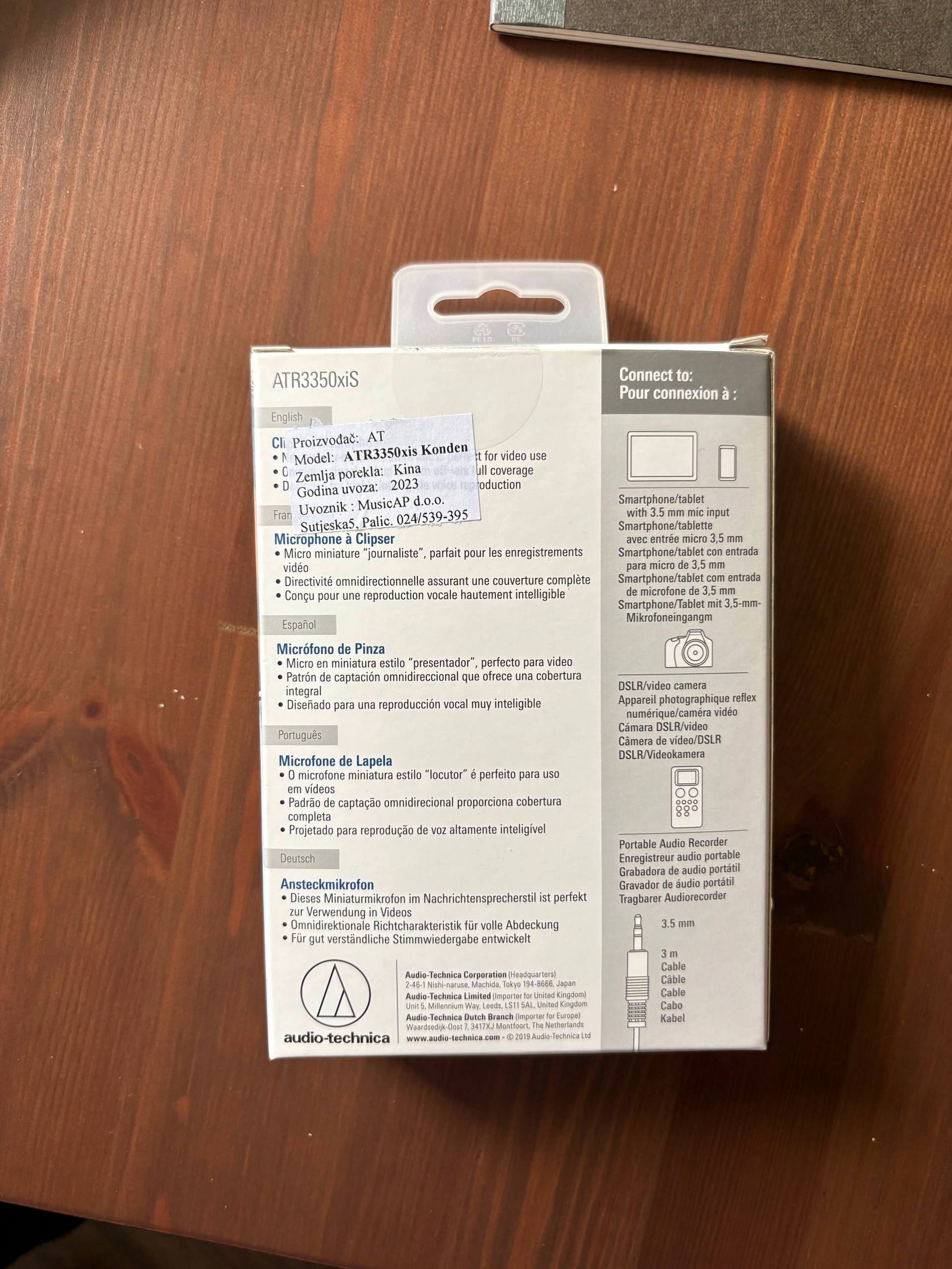 Петличный микрофон Audio-Technica ATR3350xiS 2