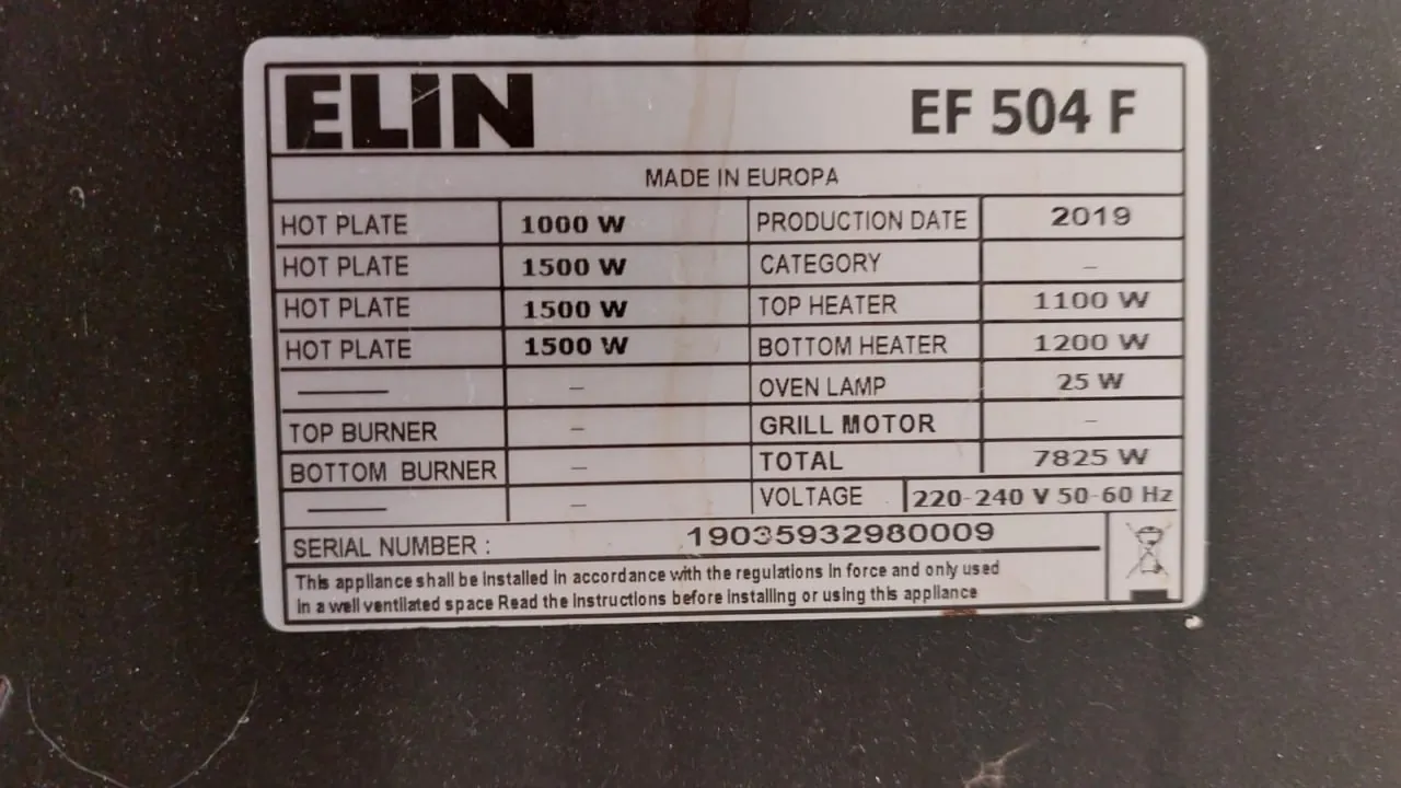 Электрическая плита Elin EF 504 F белая 3