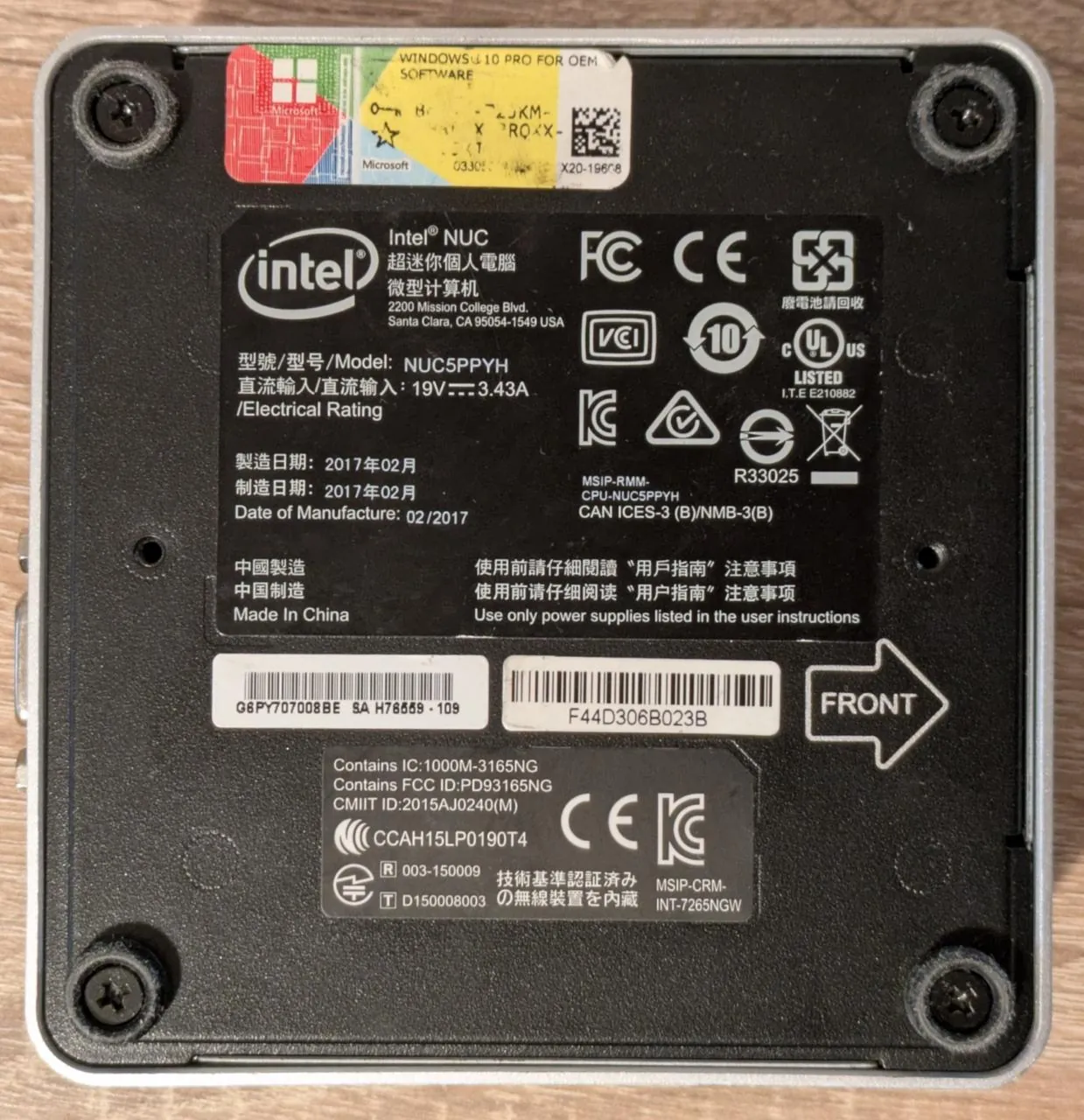 Intel NUC 5PPYH Pentium N3700 мини-ПК 3