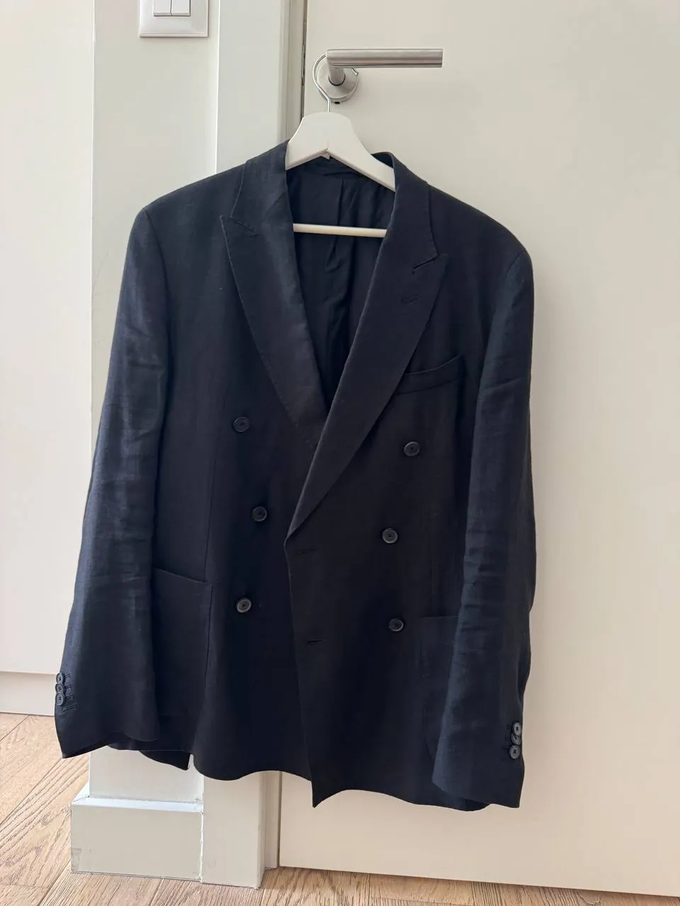 Пиджак Massimo Dutti двубортный лён размер 50 1