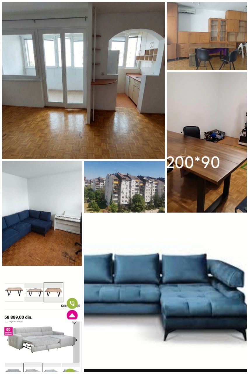 Аренда трёшки Новый Белград 62 м2 2