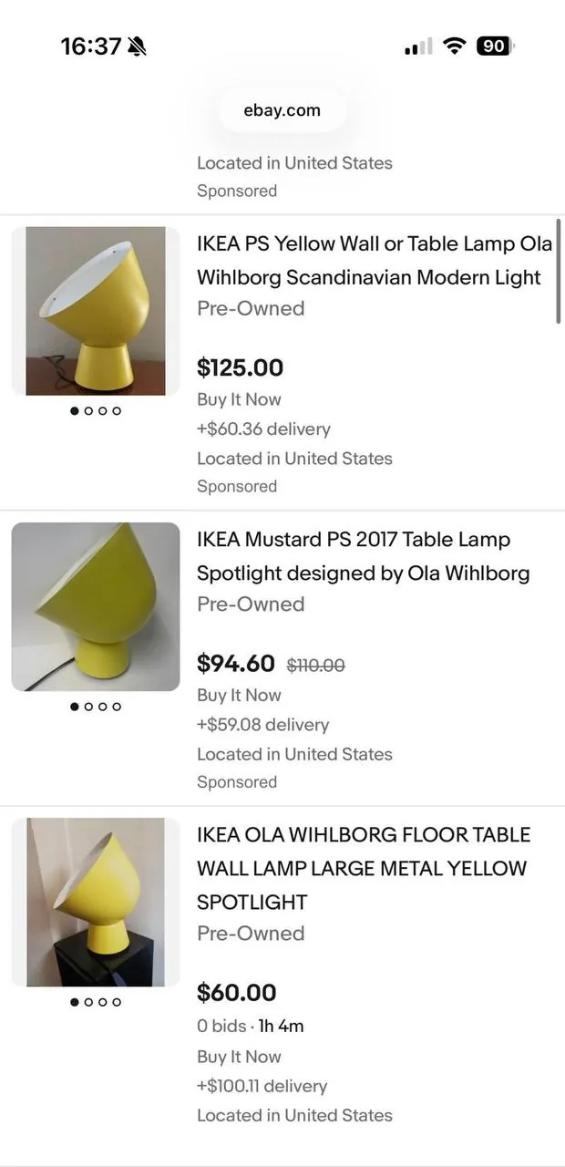 Дизайнерская лампа IKEA PS 2017 жёлтая 5