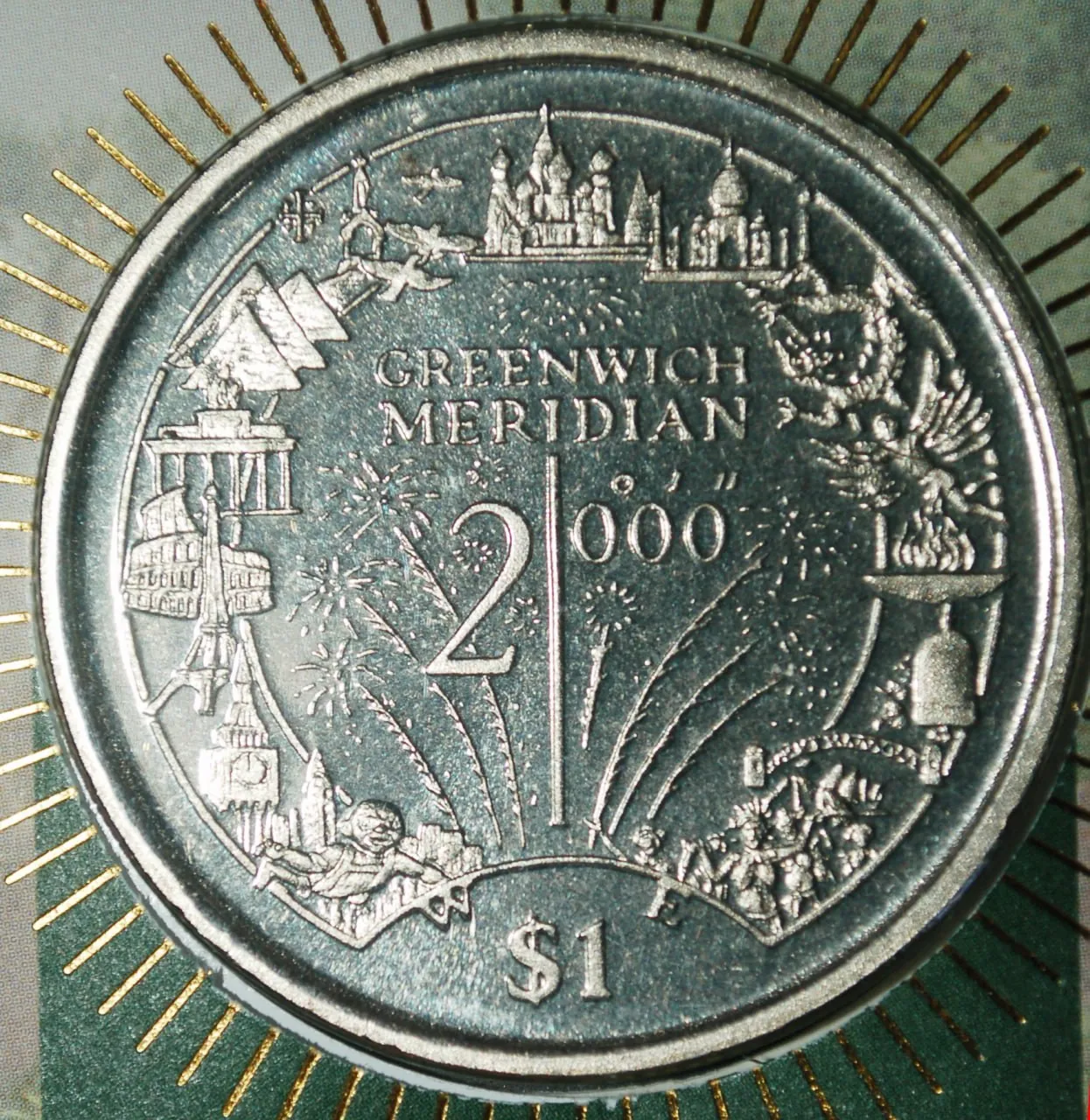 Монета Liberia 1 Dollar 2000 с двумя ошибками UNC 1