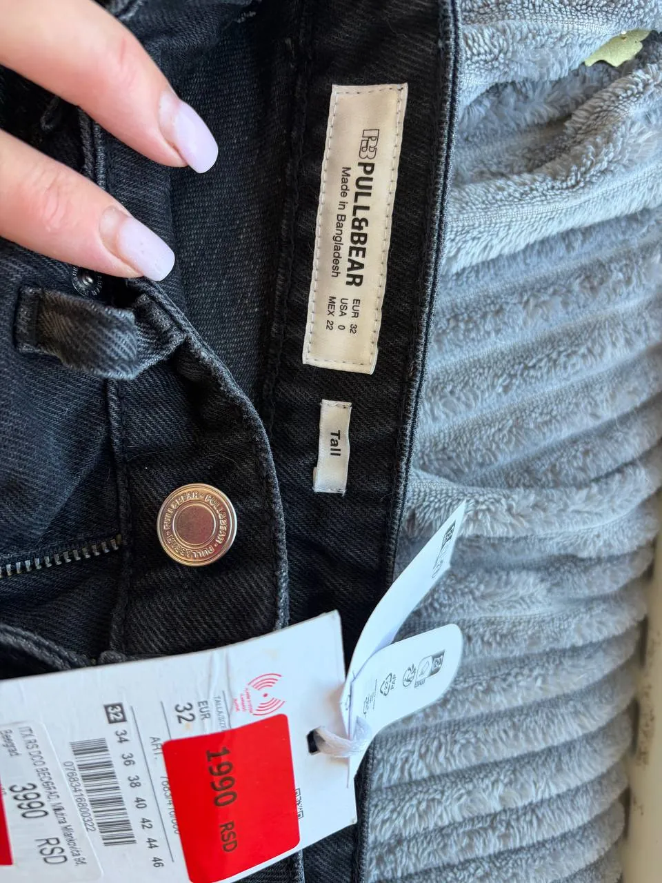 Новые джинсы Pull Bear чёрные широкие размер 32 2