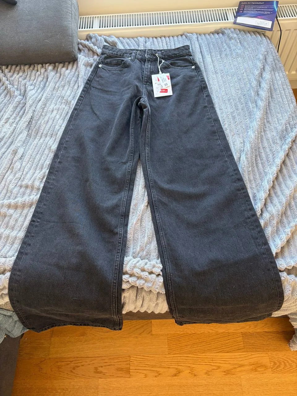 Новые джинсы Pull Bear чёрные широкие размер 32 1