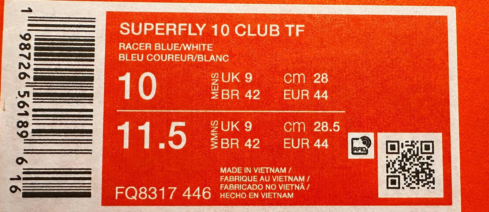 Бутсы Nike Superfly 10 Club TF EU 44 4
