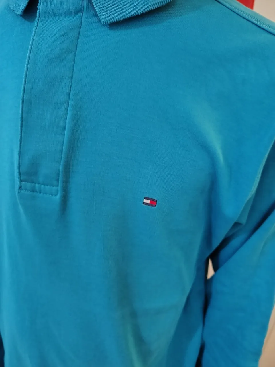 Поло Tommy Hilfiger с длинным рукавом бирюзовый 2