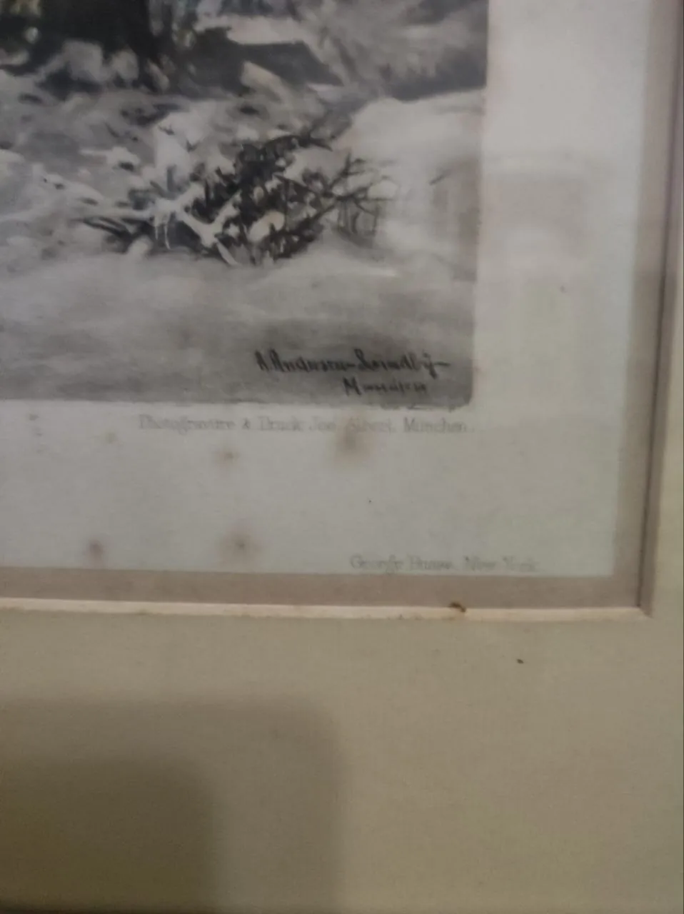 Фотогравюра немецкая Photogravure 43x38 Земун Белград 3