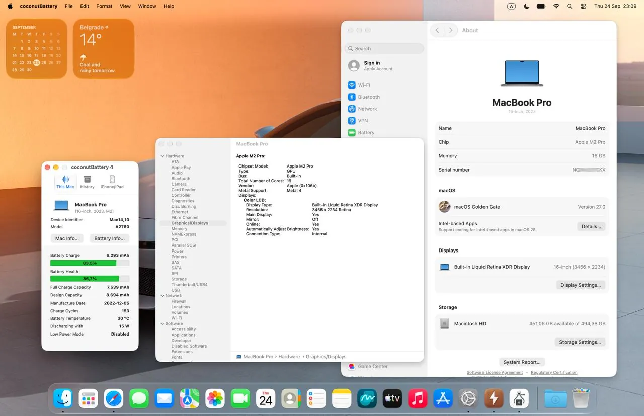 MacBook Pro 16 M2 Pro 2023 Белград 5