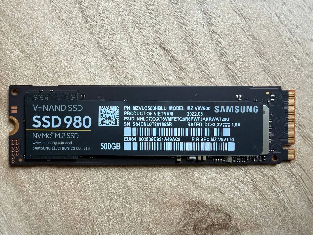 SSD Samsung 980 NVMe M.2 500 ГБ 2