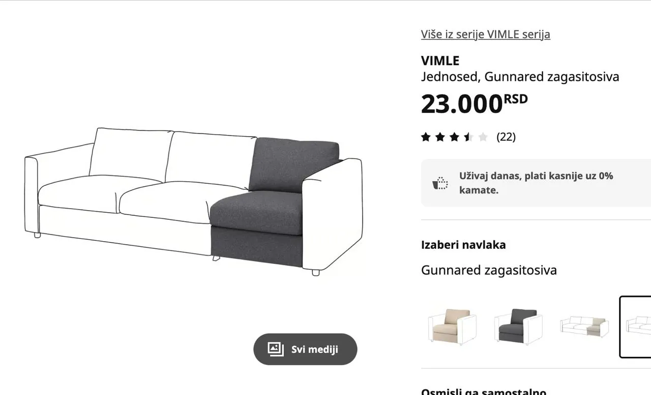 Пуфик и кресло IKEA VIMLE, Нови-Сад 7