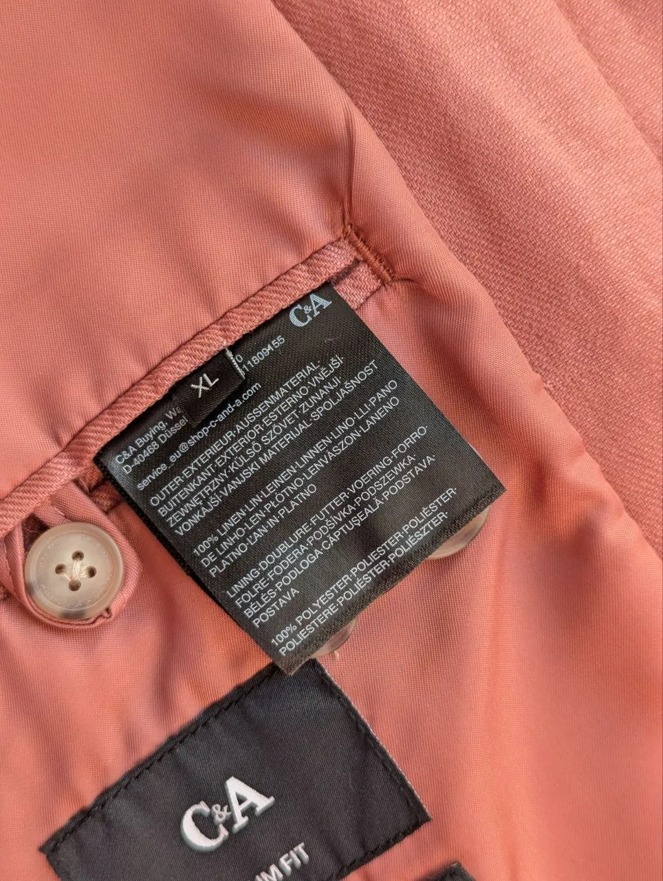 Льняная куртка C&A Summer Fit пыльно-розовая размер XL 3