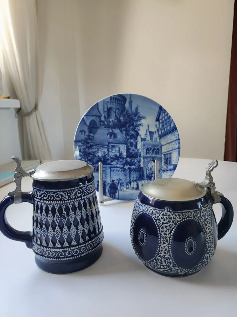 Винтажные немецкие пивные кружки и декоративные тарелки 1