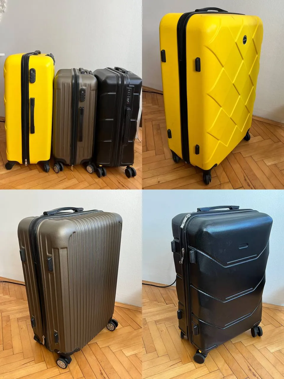 Три пластиковых чемодана на четырёх колёсах Грбавица 1