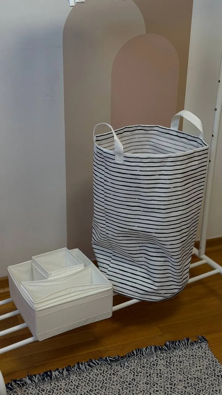 Стойка для одежды IKEA RIGGA и корзина для белья 2