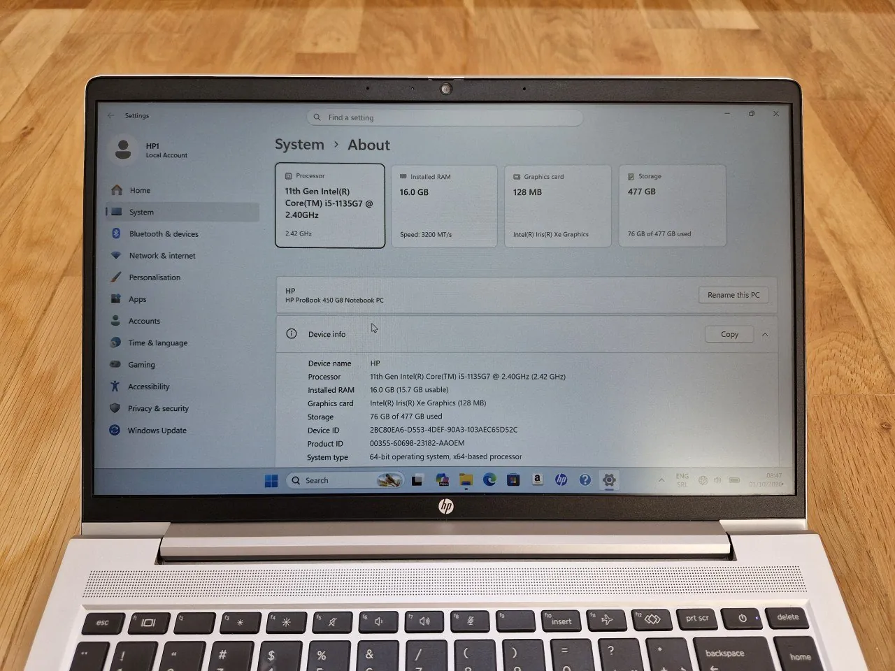 Ноутбук HP ProBook 440 G8 i5 16GB 512GB 3