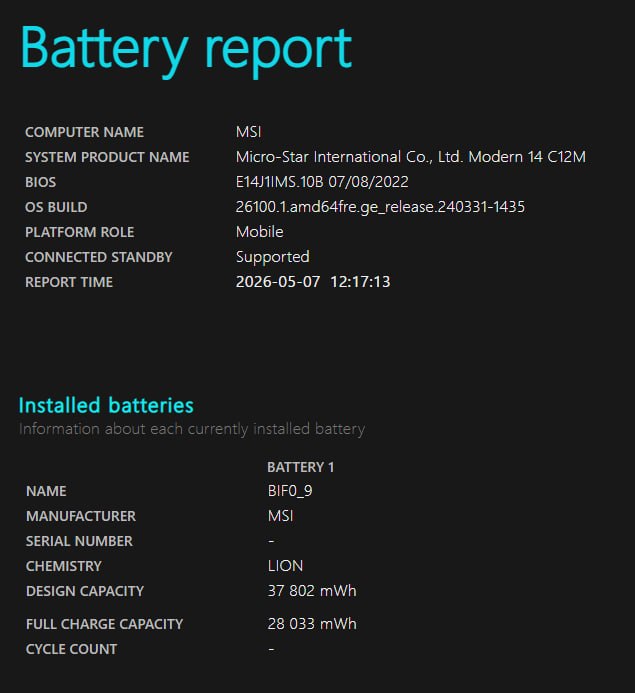 Ноутбук MSI Modern 14 - C12M 5