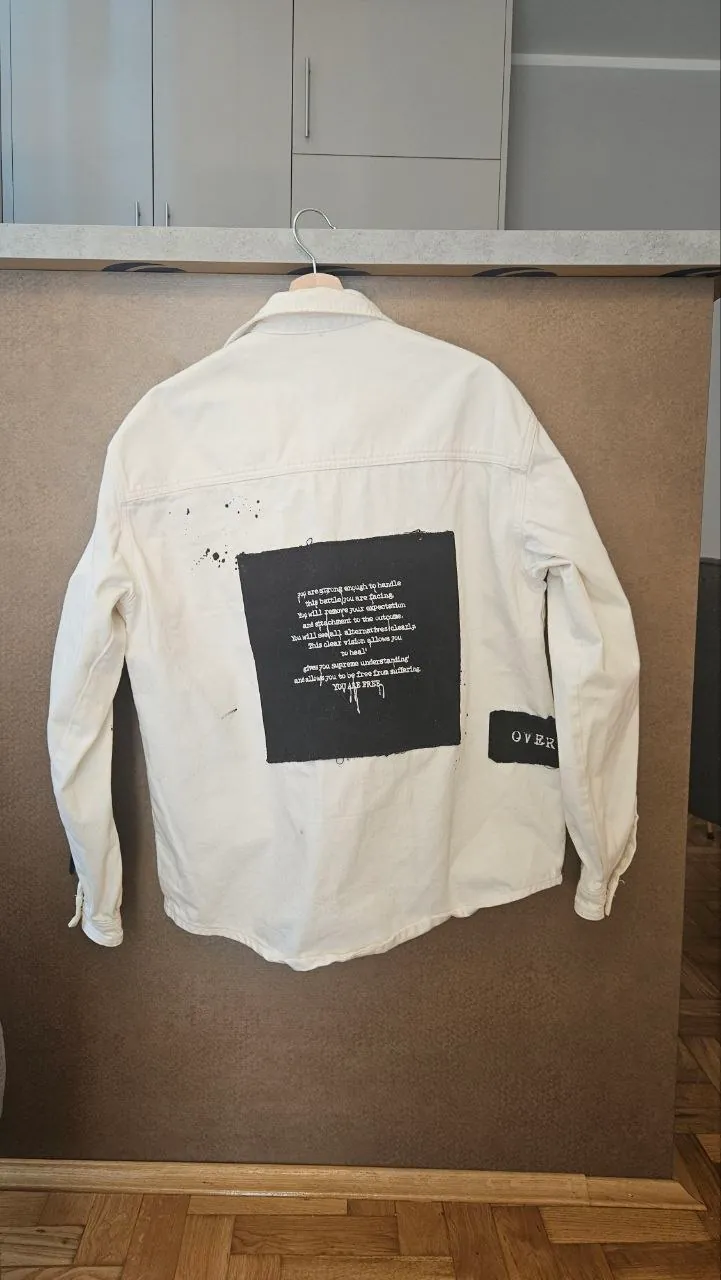 Джинсовая рубашка Zara мужская оверсайз размер S 2