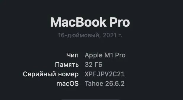 MacBook Pro 16 M1 Pro 32 ГБ Space Gray Новый Белград 3