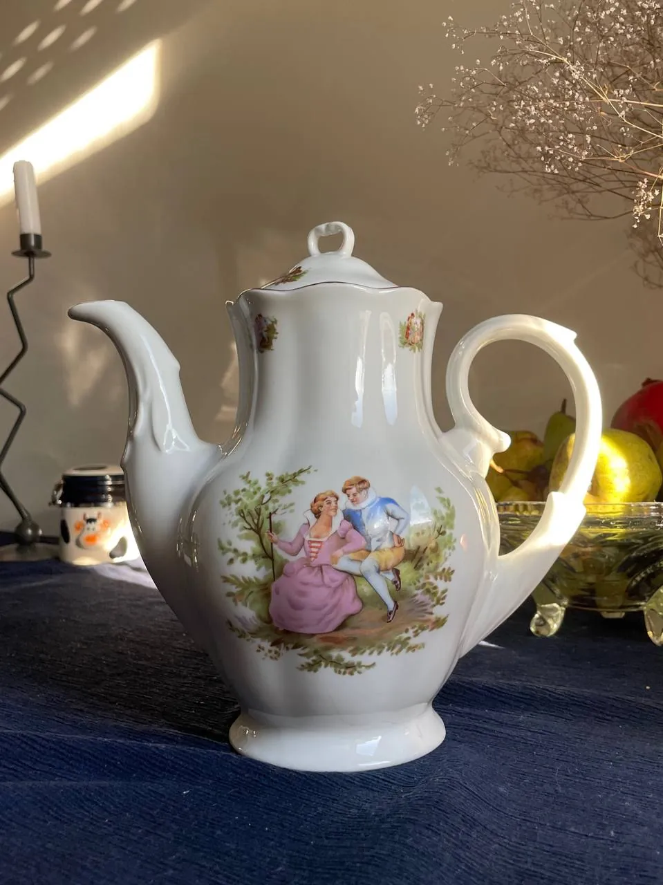 Поднос, кофейник и подсвечник винтаж Душановац 2