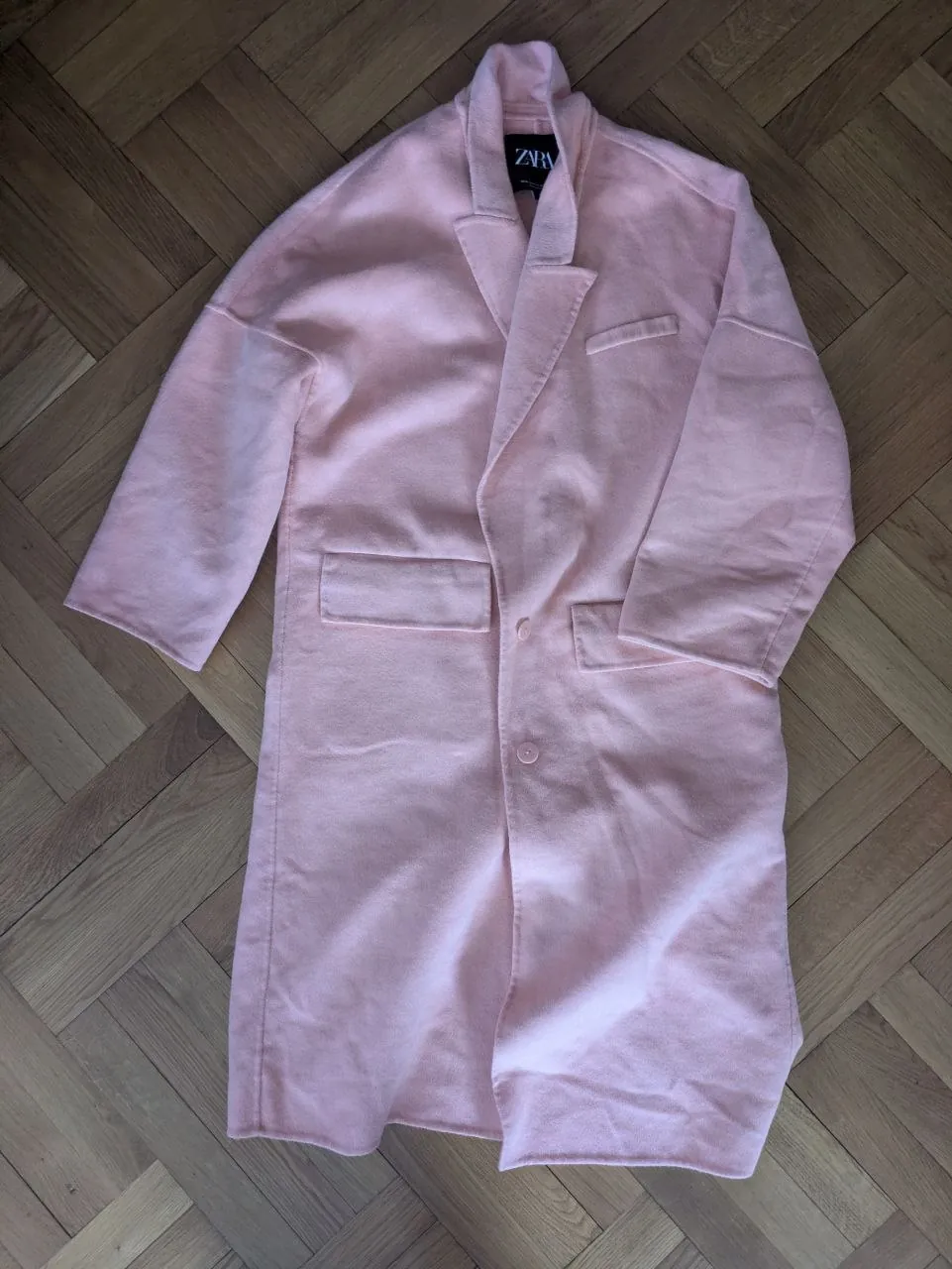 Пальто Zara шерстяное персикового цвета 1