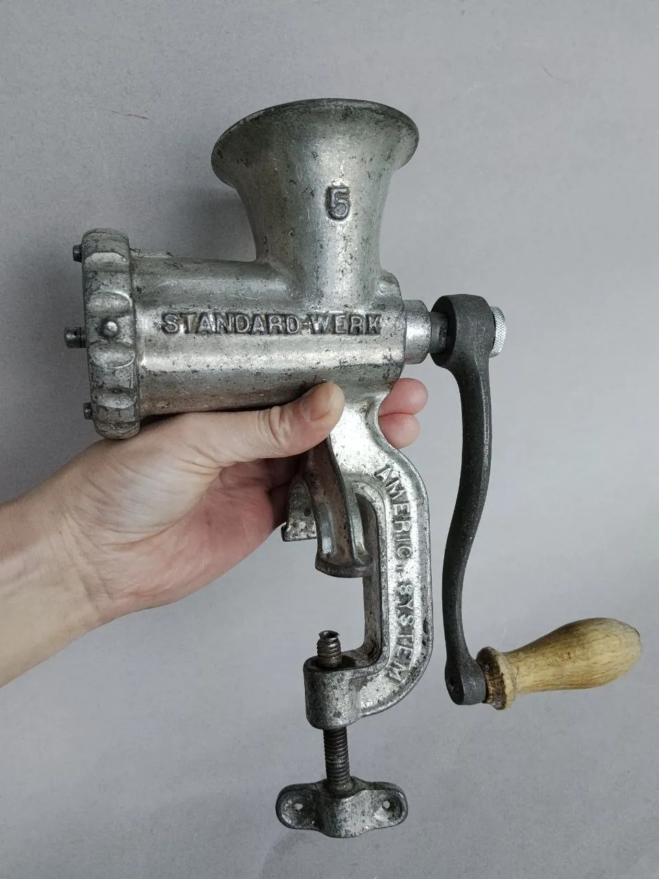 Антикварная мясорубка Standard-Werk No.5 Австрия 1930-е 1