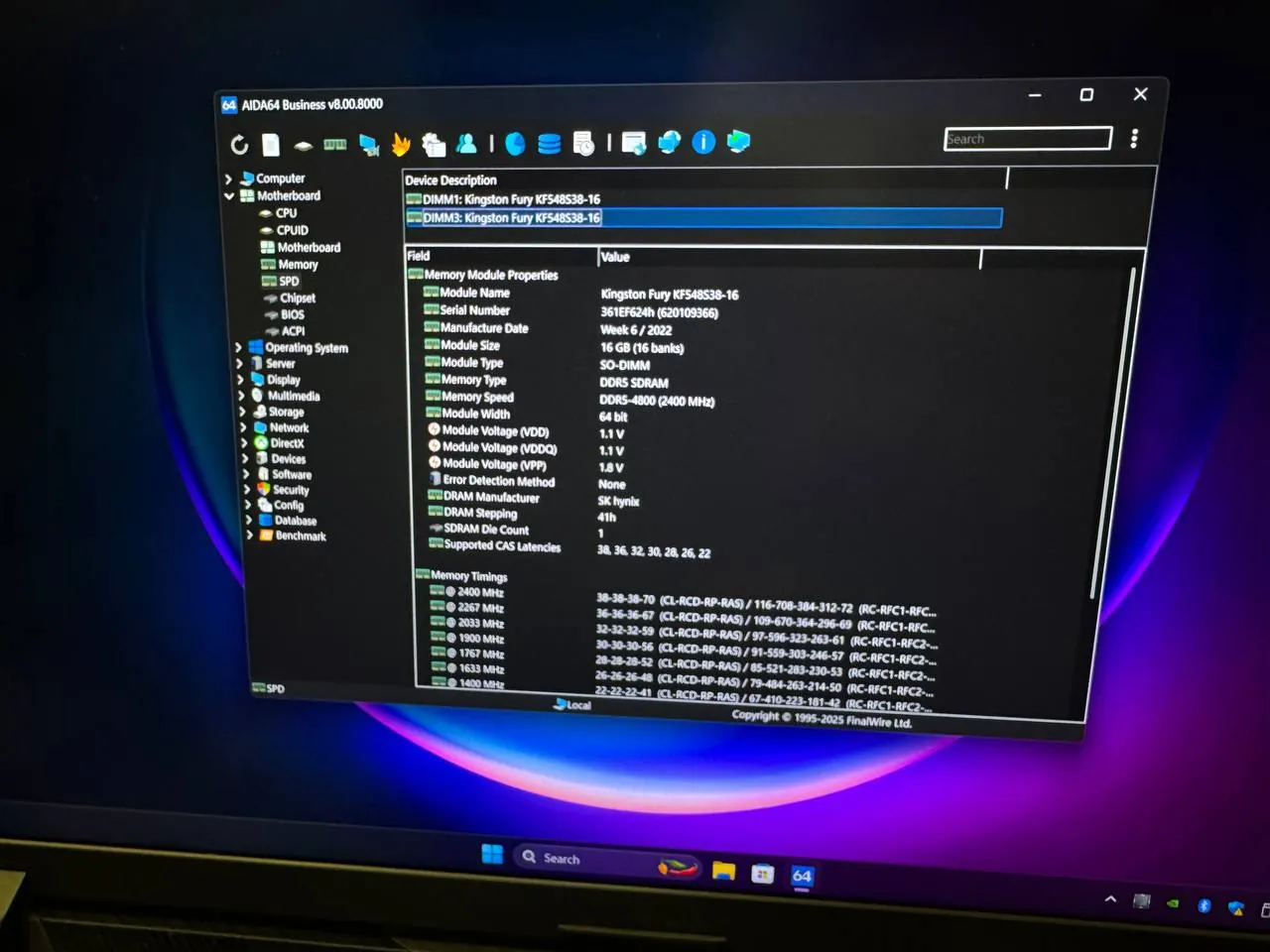 ОЗУ Kingston Fury DDR5 SO-DIMM 32 ГБ 3