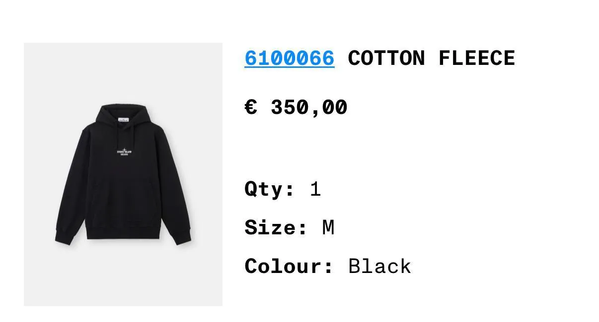 Худи Stone Island Cotton Fleece чёрное размер M Белград 4