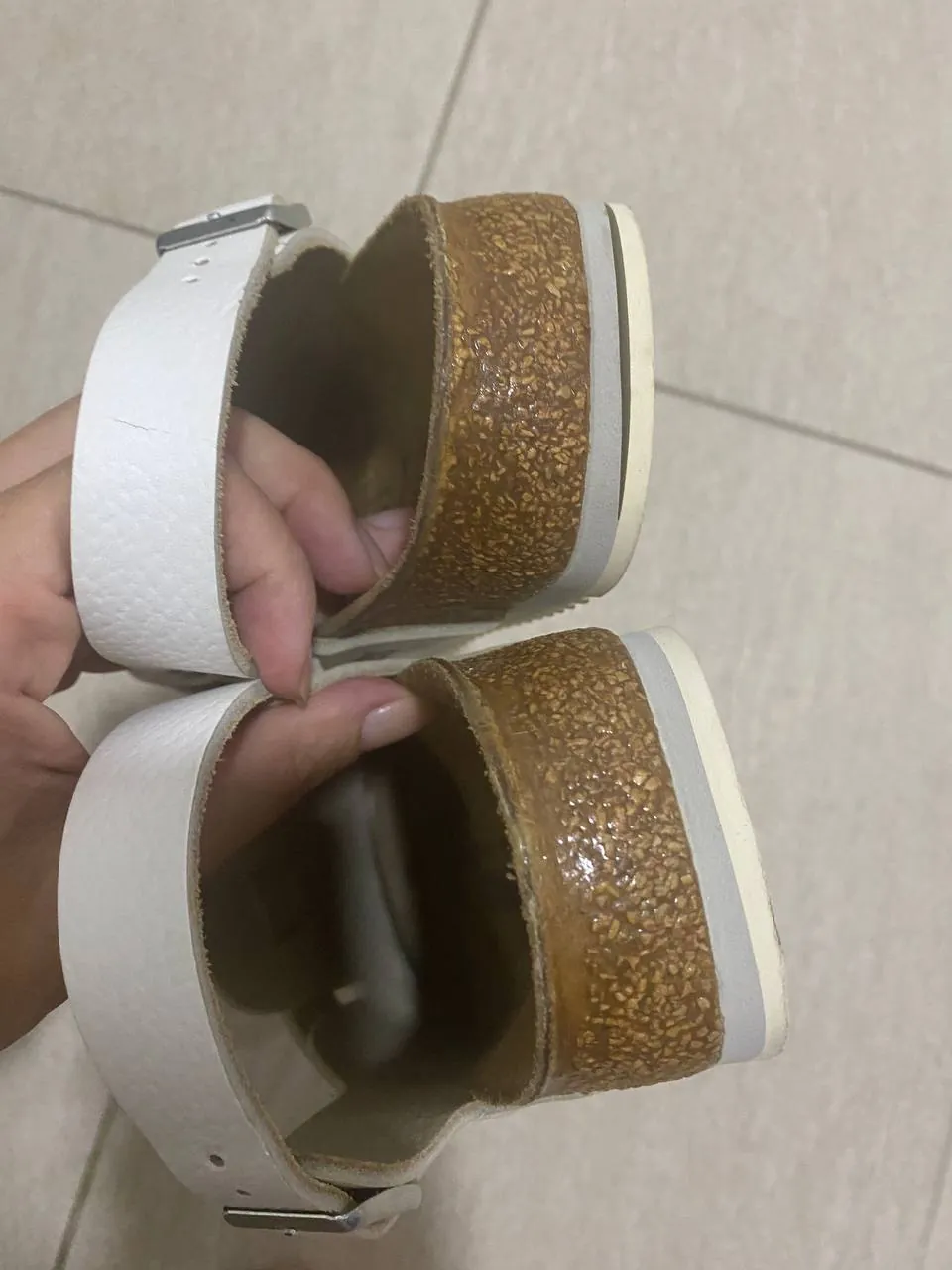 Белые сандалии Birkenstock размер 38 Телеп 2