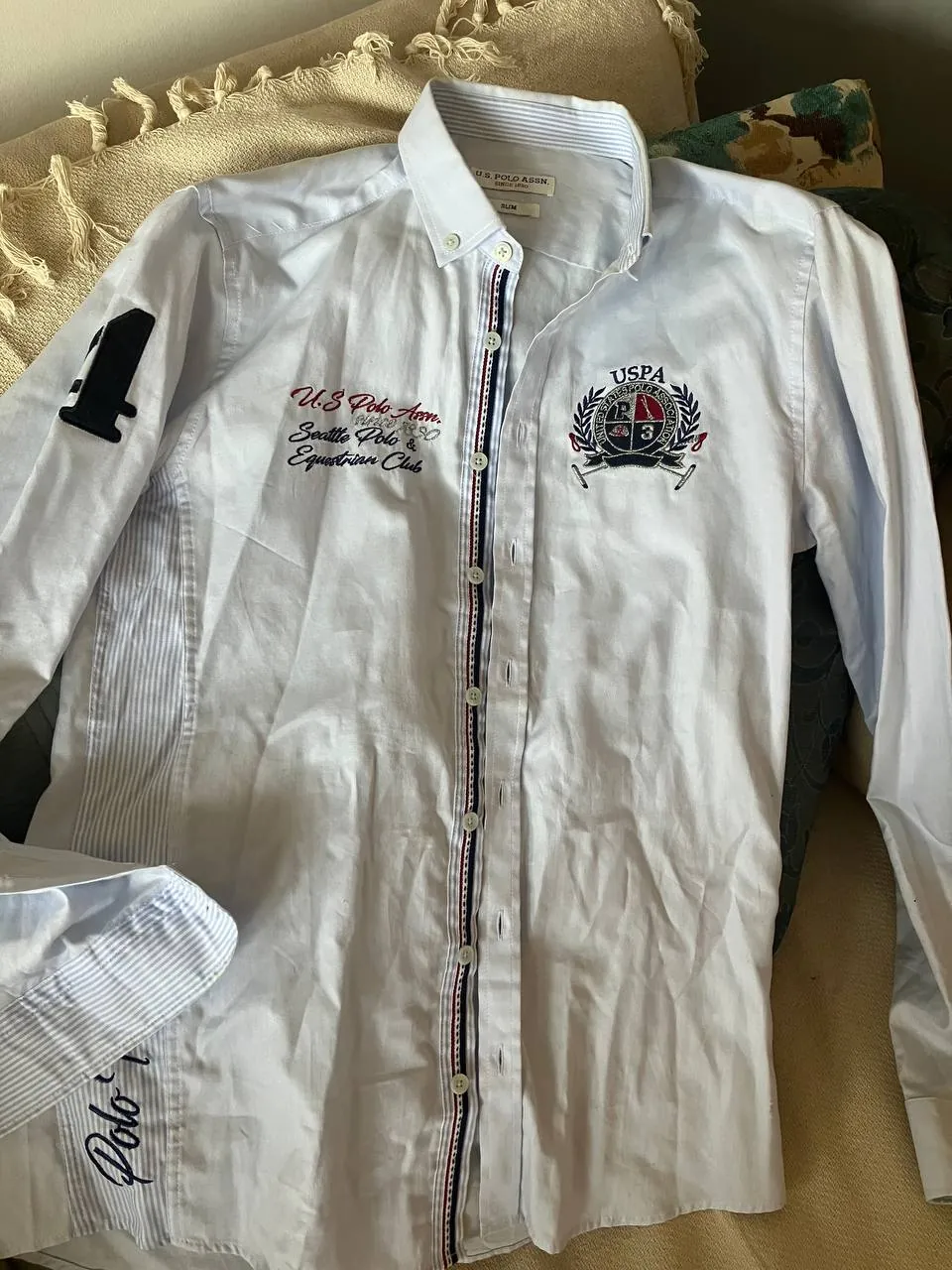 Голубая рубашка Polo размер S 1
