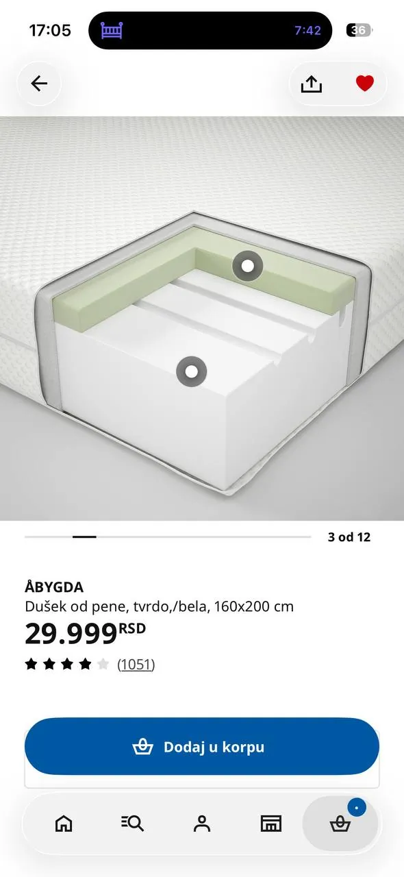 Матрас IKEA 160×200 см Новый Белград 4