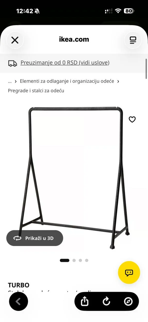 Напольная стойка для одежды IKEA TURBO чёрная Дорчол 2